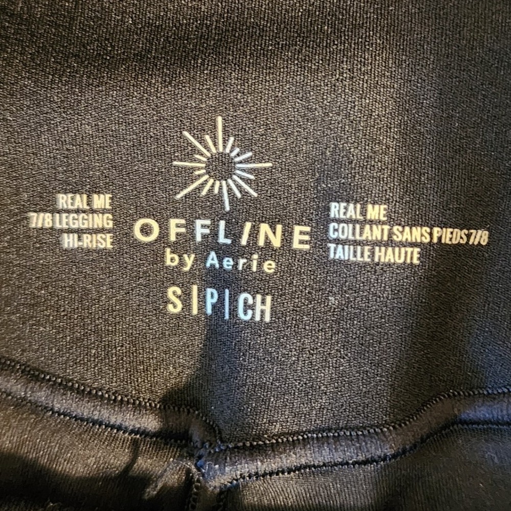OFFLINE by Aerie Real Me 7/8 High Rise Leggings Black Small Petite S/P EUC - Picture 4 of 8